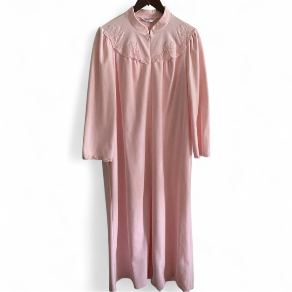 Vintage‎ Vanity Fair Pink Polyester Nightgown Robe Housecoat Womens Size L